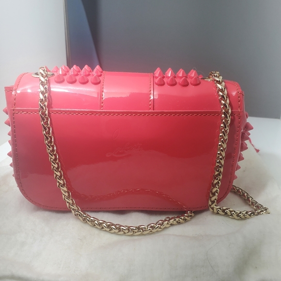 Christian Louboutin pink sweet charity studded chain clutch - Picture 5 of 11